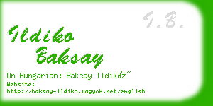 ildiko baksay business card